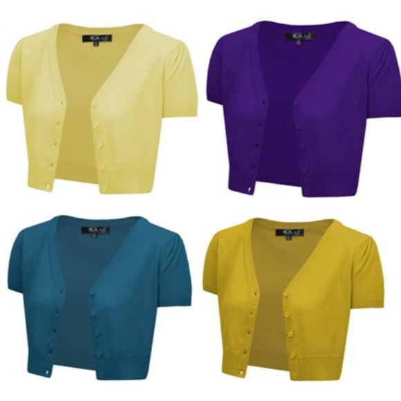 Cropped Bolero Cardigan Sweater Lot of 4 Retro Vintage style mak yemak brand - Picture 1 of 7